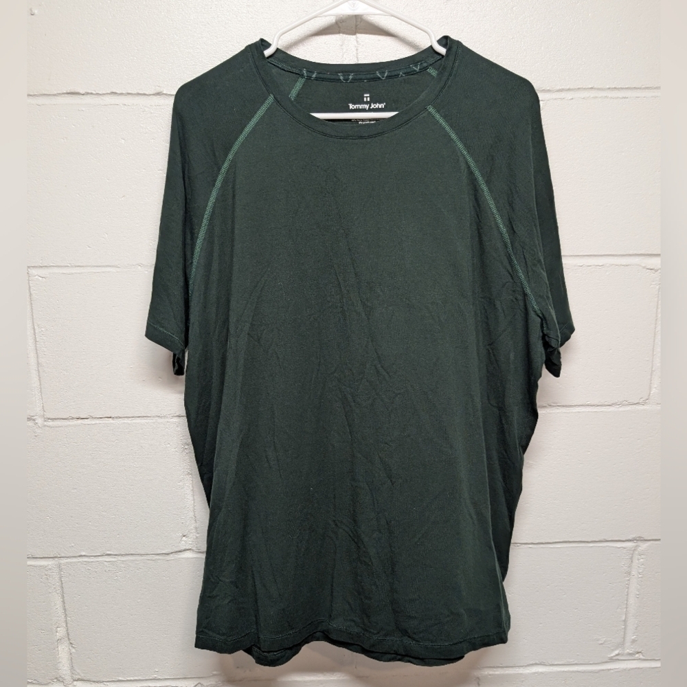Tommy John Forest Green Short Sleeve Men's Tee Shirt Supima Cotton XL